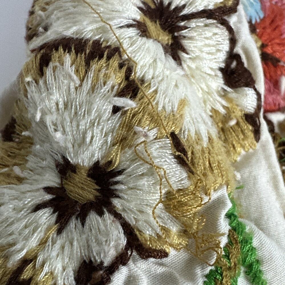 Johnny Was Womens Embroidered Button Up Jacket Small Cream Floral Bohemian Artsy - Picture 10 of 16